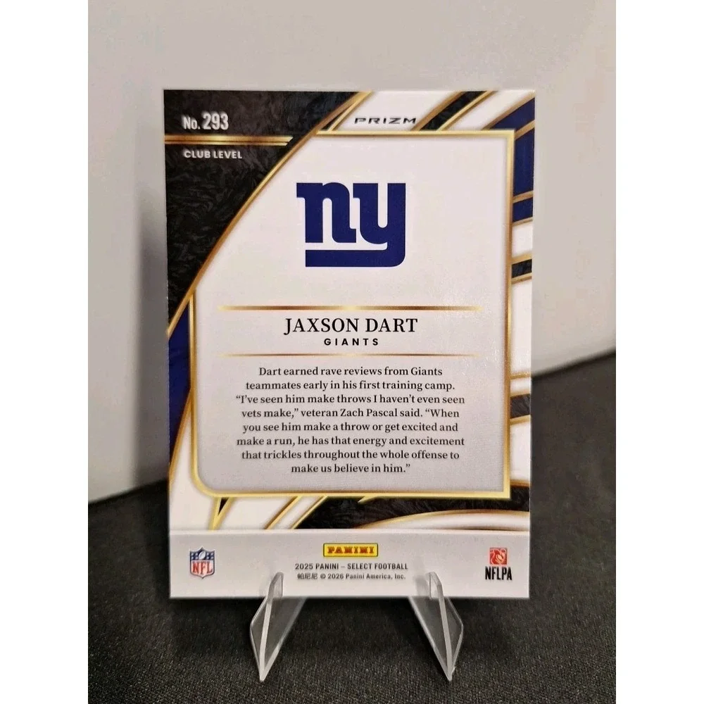 2025 Select Club Level Jaxson Dart Red‎ & Blue Shock Prizm #293 RC Giants